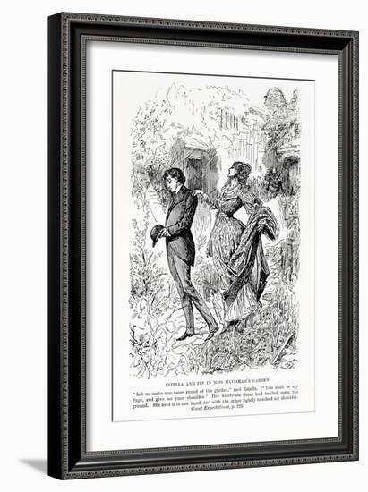 Estella and Pip in Miss Havisham's Garden, Illustration from Great Expectations-Harry Furniss-Framed Giclee Print