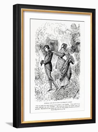 Estella and Pip in Miss Havisham's Garden, Illustration from Great Expectations-Harry Furniss-Framed Giclee Print