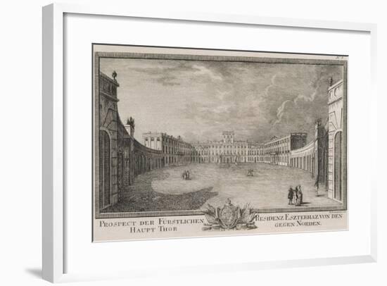 Esterhazy Palace in Vienna by F Landerer, 1784, Austria 18th Century Engraving-null-Framed Giclee Print