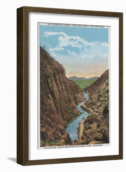 Estes Park, CO - View of Big Thompson Canon-Lantern Press-Framed Art Print