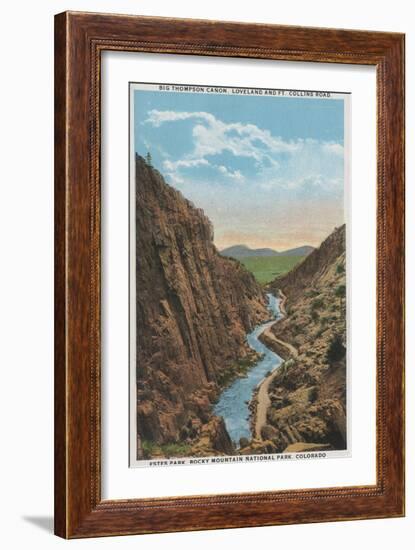 Estes Park, CO - View of Big Thompson Canon-Lantern Press-Framed Art Print