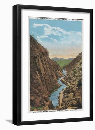 Estes Park, CO - View of Big Thompson Canon-Lantern Press-Framed Art Print