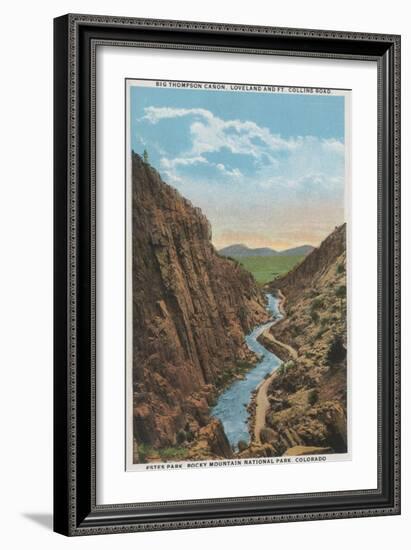 Estes Park, CO - View of Big Thompson Canon-Lantern Press-Framed Art Print