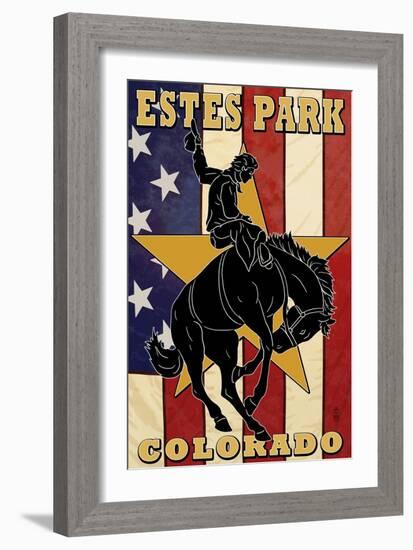 Estes Park, Colorado - Bucking Horse-Lantern Press-Framed Art Print