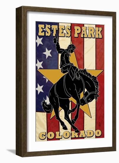 Estes Park, Colorado - Bucking Horse-Lantern Press-Framed Art Print