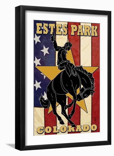 Estes Park, Colorado - Bucking Horse-Lantern Press-Framed Art Print