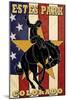 Estes Park, Colorado - Bucking Horse-Lantern Press-Mounted Art Print