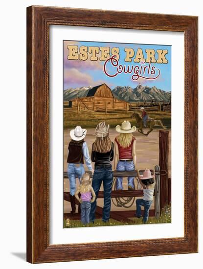 Estes Park, Colorado - Cowgirls-Lantern Press-Framed Art Print