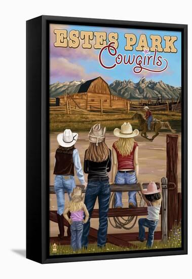 Estes Park, Colorado - Cowgirls-Lantern Press-Framed Stretched Canvas