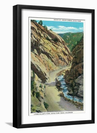 Estes Park, Colorado - Lyons-Allen's Park View of South St. Vrain Canyon-Lantern Press-Framed Art Print