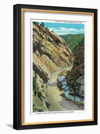 Estes Park, Colorado - Lyons-Allen's Park View of South St. Vrain Canyon-Lantern Press-Framed Art Print