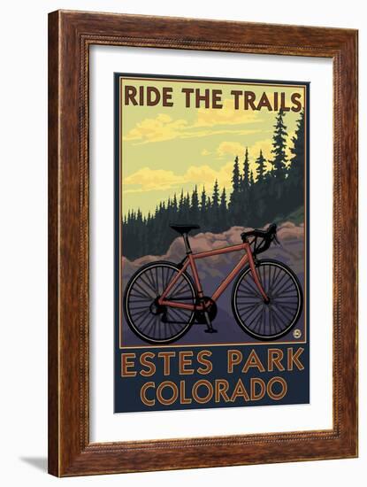 Estes Park, Colorado - Ride the Trails-Lantern Press-Framed Premium Giclee Print