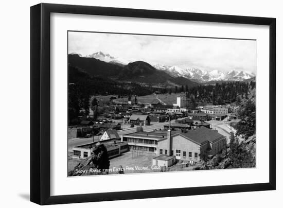 Estes Park, Colorado - Snowy Mountains from Town-Lantern Press-Framed Art Print