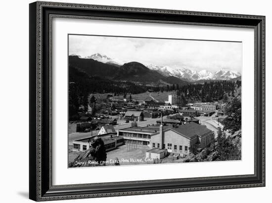 Estes Park, Colorado - Snowy Mountains from Town-Lantern Press-Framed Art Print