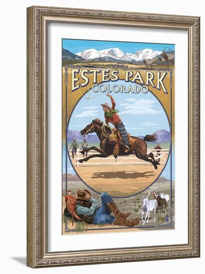 Estes Park, Colorado - Western Scenes-Lantern Press-Framed Art Print