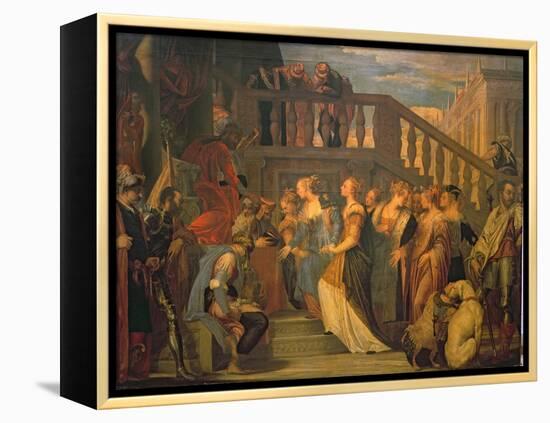 Esther and Ahasuerus-Paolo Veronese-Framed Premier Image Canvas