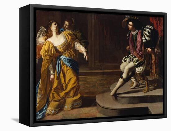 Esther before Ahasuerus, c.1630-Artemisia Gentileschi-Framed Premier Image Canvas