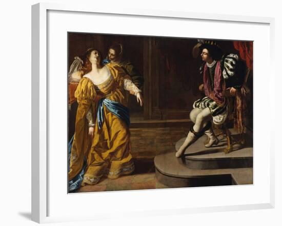 Esther before Ahasuerus, c.1630-Artemisia Gentileschi-Framed Giclee Print