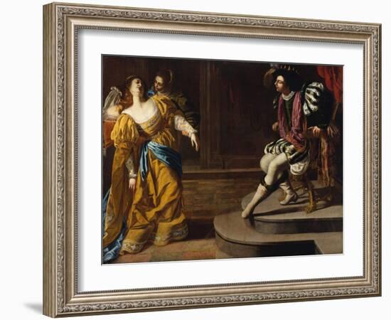 Esther before Ahasuerus, c.1630-Artemisia Gentileschi-Framed Giclee Print