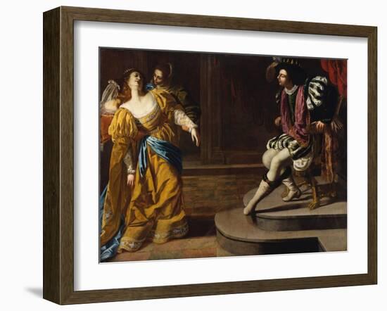 Esther before Ahasuerus, c.1630-Artemisia Gentileschi-Framed Giclee Print