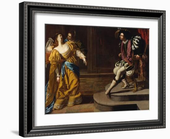 Esther before Ahasuerus, c.1630-Artemisia Gentileschi-Framed Giclee Print