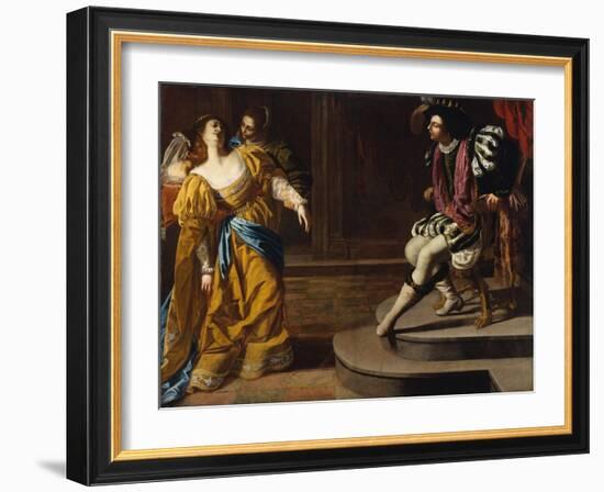 Esther before Ahasuerus, c.1630-Artemisia Gentileschi-Framed Giclee Print