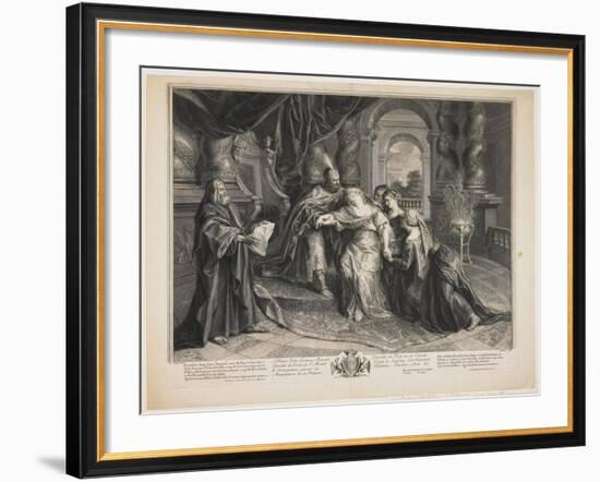 Esther before Ahasuerus, C.1705-Gérard Audran-Framed Giclee Print