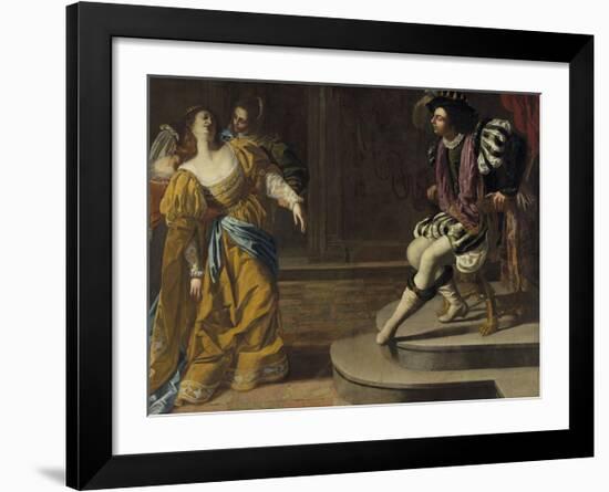 Esther before Ahasuerus-Artemisia Gentileschi-Framed Premium Giclee Print