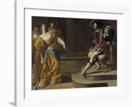 Esther before Ahasuerus-Artemisia Gentileschi-Framed Premium Giclee Print