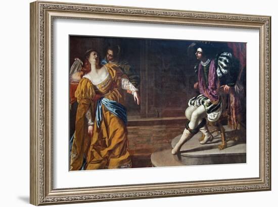 Esther before Ahasuerus-Artemisia Gentileschi-Framed Art Print