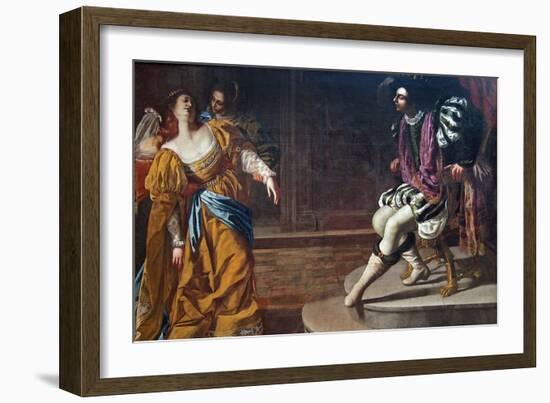 Esther before Ahasuerus-Artemisia Gentileschi-Framed Art Print