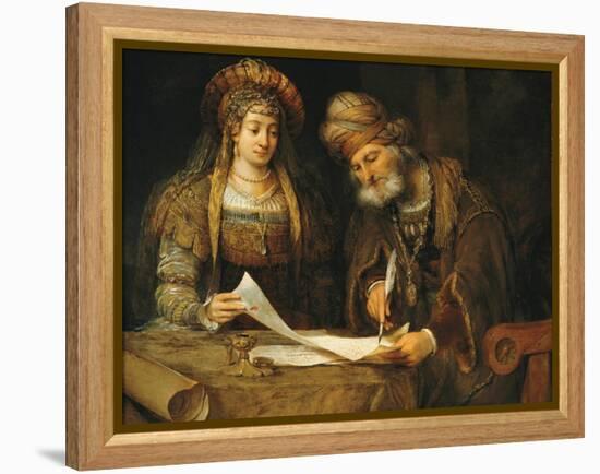 Esther Et Mardochee (Mordekhai Ou Mordecai) - Esther and Mordechai - Peinture De Aert De Gelder (16-Aert de Gelder-Framed Premier Image Canvas