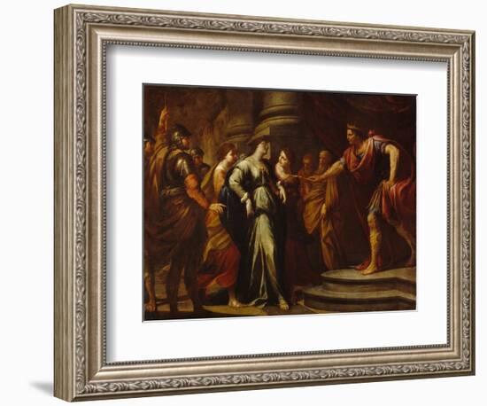 Esther (Hadassah Bat Avilail) Devant Assuerus (Identifie a Xerxes I, Roi De Perse, 519-465 Avant JC-Andrea Vaccaro-Framed Giclee Print