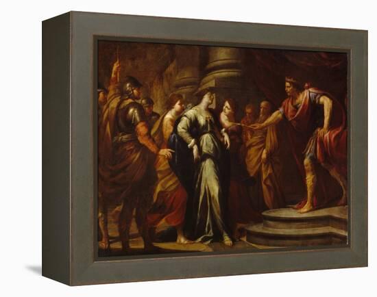 Esther (Hadassah Bat Avilail) Devant Assuerus (Identifie a Xerxes I, Roi De Perse, 519-465 Avant JC-Andrea Vaccaro-Framed Premier Image Canvas