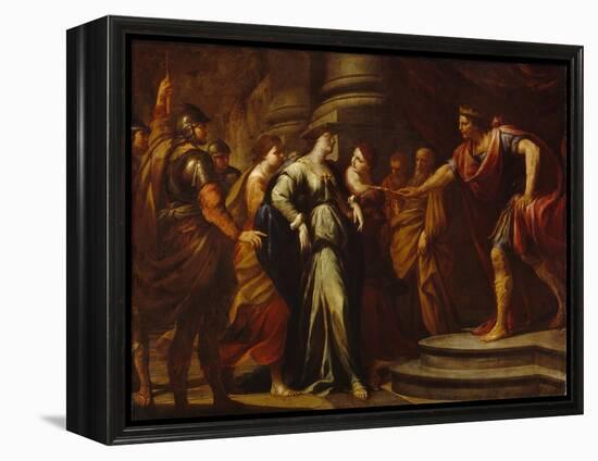 Esther (Hadassah Bat Avilail) Devant Assuerus (Identifie a Xerxes I, Roi De Perse, 519-465 Avant JC-Andrea Vaccaro-Framed Premier Image Canvas