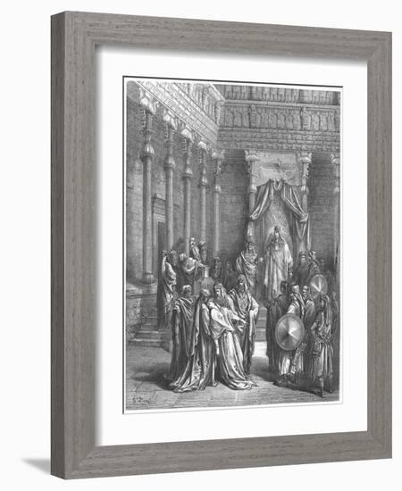 Esther in the Presence of Ahasuerus, 1866-Gustave Doré-Framed Giclee Print