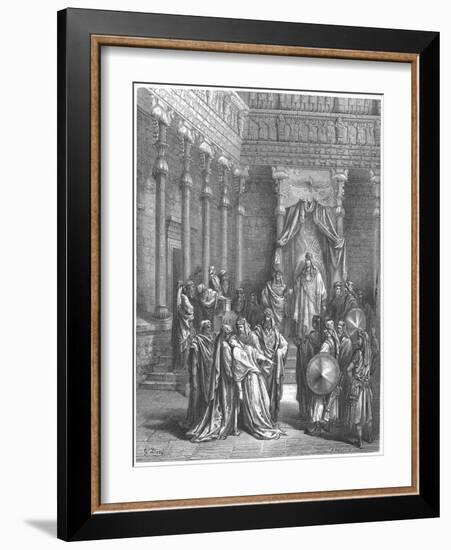 Esther in the Presence of Ahasuerus, 1866-Gustave Doré-Framed Giclee Print