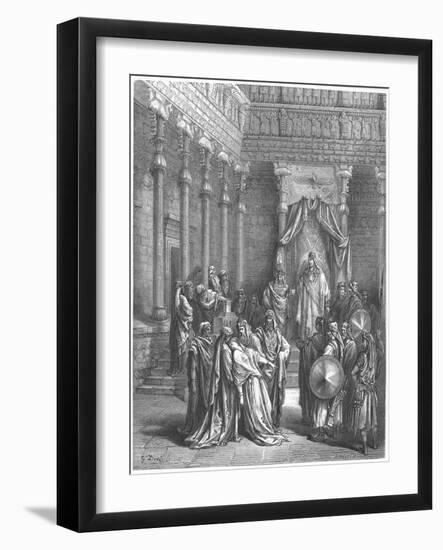 Esther in the Presence of Ahasuerus, 1866-Gustave Doré-Framed Giclee Print