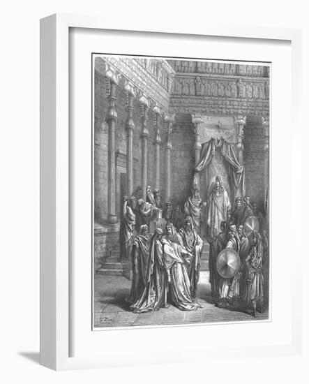 Esther in the Presence of Ahasuerus, 1866-Gustave Doré-Framed Giclee Print