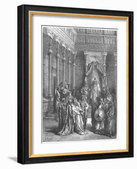 Esther in the Presence of Ahasuerus, 1866-Gustave Doré-Framed Giclee Print