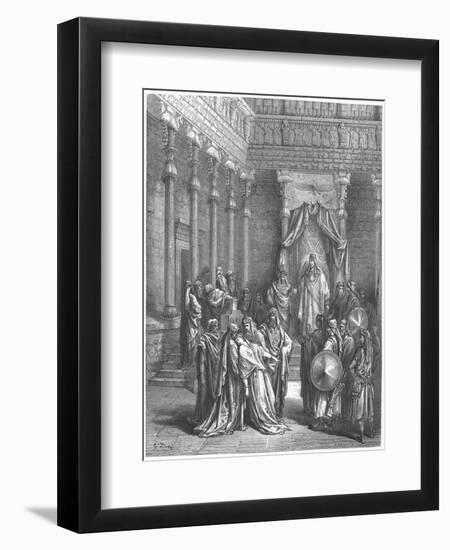 Esther in the Presence of Ahasuerus, 1866-Gustave Doré-Framed Giclee Print