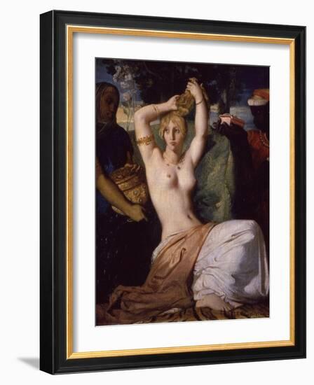 Esther Preparing Herself for Presentation to King Ahasuerus (Xerxes) Called Toilet of Esther, 1841-Theodore Chasseriau-Framed Giclee Print