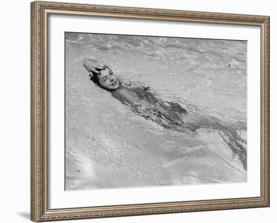 Esther Williams Swimming in Pool-Peter Stackpole-Framed Premium Photographic Print