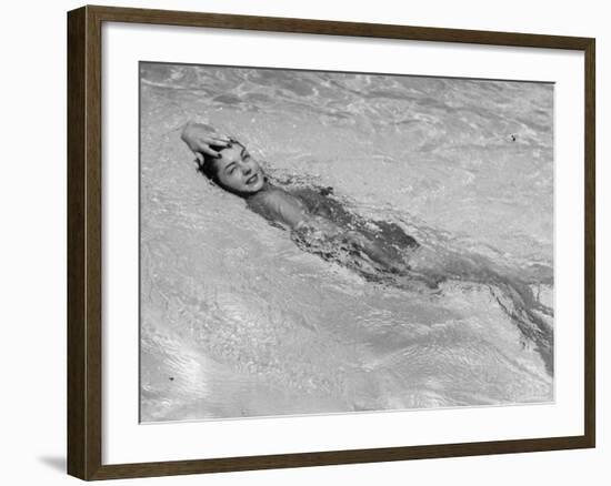 Esther Williams Swimming in Pool-Peter Stackpole-Framed Premium Photographic Print
