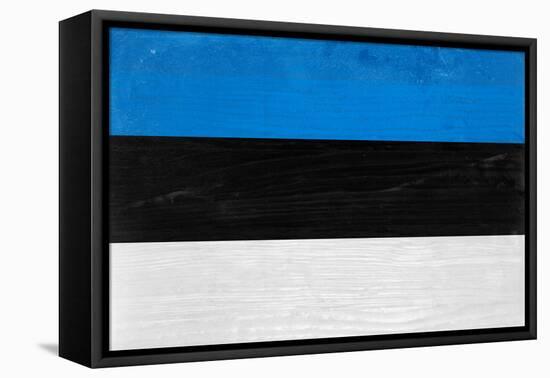 Estonia Flag Design with Wood Patterning - Flags of the World Series-Philippe Hugonnard-Framed Stretched Canvas