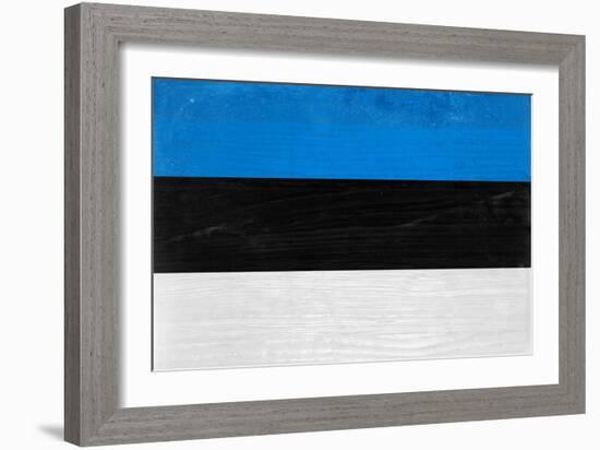 Estonia Flag Design with Wood Patterning - Flags of the World Series-Philippe Hugonnard-Framed Art Print