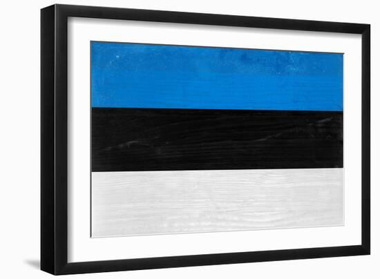 Estonia Flag Design with Wood Patterning - Flags of the World Series-Philippe Hugonnard-Framed Art Print