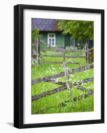 Estonia, Western Estonia Islands, Muhu Island, Koguva, Muhu Open Air Museum, Gate-Walter Bibikow-Framed Photographic Print