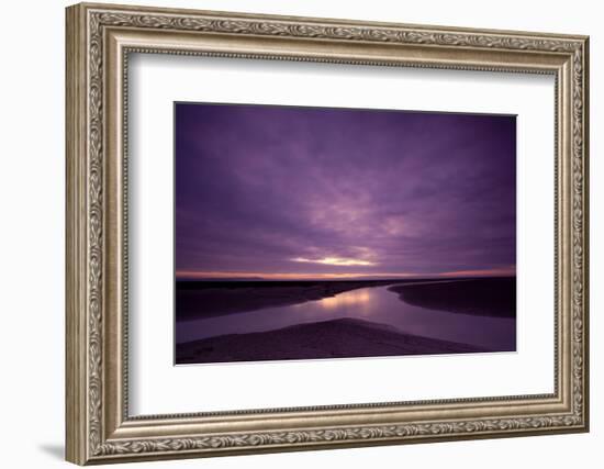 Estuarine River Inlet Running across Mudflats at Dawn, Morecambe Bay, Cumbria, UK, February-Peter Cairns-Framed Photographic Print