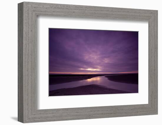 Estuarine River Inlet Running across Mudflats at Dawn, Morecambe Bay, Cumbria, UK, February-Peter Cairns-Framed Photographic Print